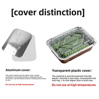 Contenants alimentaires jetables rectangulaires écologiques de 700 ml (24 oz) en PET de qualité alimentaire avec feuille d'aluminium pour la restauration rapide et les desserts