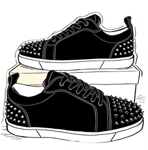 Red Bottoms <b>Mens</b> <b>Shoes</b> Factory Direct Sales High Quality Designer Cool Rivet Brand Flat Lace-up Running <b>Men's</b> Casual <b>Shoes</b> - Product Image 1