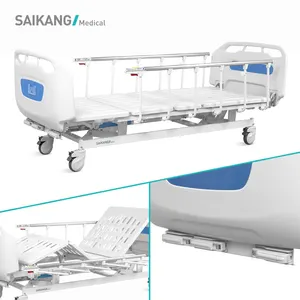 D3w 스테인레스 스틸 다기능 조절 의료 장비 3 크랭크 수동 접이식 ICU 병원 침대 제조 업체