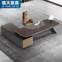 XTLBZ-022 Bureau de direction moderne de luxe fabriqué en Chine, en panneau mélaminé avec plateau supérieur en PVC, extensible, excellent rapport qualité-prix, avec bordure entièrement scellée