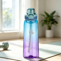 Bouteille en plastique Tritan+PP sans BPA de qualité alimentaire, étanche, avec options de parfum, prête pour le camping, isolation thermique et couvercle à ouverture rapide