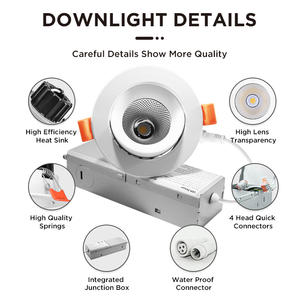 3 pollici 4 pollici 5CCT <span class=keywords><strong>Gimbal</strong></span> <span class=keywords><strong>Downlight</strong></span> regolabile plafoniera 0-10V Triac <span class=keywords><strong>Led</strong></span> girevole <span class=keywords><strong>Downlight</strong></span> - Product Image 4