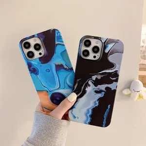 2022 new design Phone Case for iPhone 13 13 case ,Water Print Marble Hard PC Shockproof Phone Case For iPhone 13 Pro