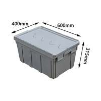 JOIN 72L Vente en gros Conteneur de distribution industriel en plastique PE-HD Caisse de déménagement en plastique avec couvercle