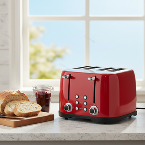 <span class=keywords><strong>Grille</strong></span>-<span class=keywords><strong>pain</strong></span> électrique en acier inoxydable au design rétro, 2 tranches, avec fonction de réchauffage, minuterie mécanique automatique, fonction pop-up - Product Image 6