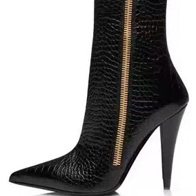 Bottines à bout pointu pour femmes, imprimé animal, talon aiguille, fermeture éclair latérale en métal, chaussures sexy à talons hauts, courtes - Product Image 6