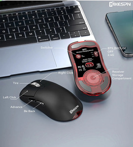 MIKESPN W17 เมาส์ออปติคอลไร้สายตามหลักสรีรศาสตร์ เมาส์แบบตั้งโปรแกรมได้สำหรับมือขวา ตัวรับสัญญาณ USB สายเคเบิลประเภทซี เมาส์สำหรับเล่นเกมบนเดสก์ท็อป - Product Image 6