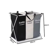 Panier de rangement Oxford pliable, 3 grilles, vente en gros, Ins avec poignées, organisateur de vêtements sales, pour salle de bain, panier à linge pliable