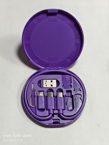 Hot Xách Tay 60W USB Sạc Cáp Pd Cho Điện Thoại Sạc Đa Chức Năng Du Lịch Lưu Trữ Hộp 6 Trong 1 Loại C Nhựa Cáp Dữ Liệu Thiết Lập - Product Image 3