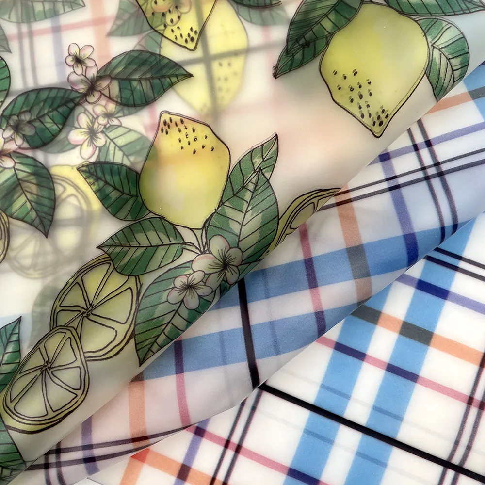 High Quality TPU Checked Lemon print 0.25 mm double fog film for Workwear Accessories