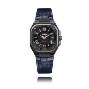 Montre automatique NH35 avec logo personnalisé de marque privée OEM/ODM, boîtier en fibre de carbone, aiguilles super lumineuses, bracelet en cuir véritable - Product Image 6