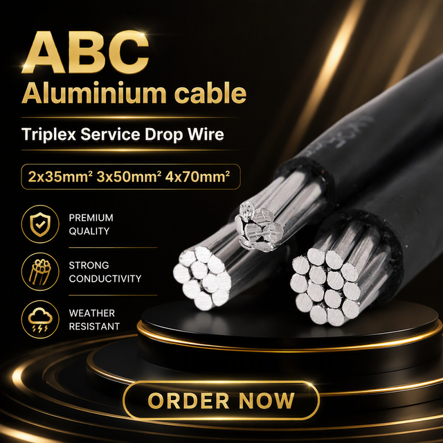 Aluminum 2 Core 10mm Service Cable 25 35 50 70 120 150 Sq mm Aerial Bundled Cable Cabos Elétricos Triplex 16mm