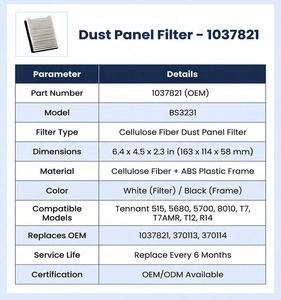 Filtre de remplacement personnalisé OEM/ODM <span class=keywords><strong>Bluesky</strong></span> pour nettoyeur de sol Tennant, pièces détachées pour <span class=keywords><strong>aspirateur</strong></span> - Product Image 3
