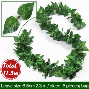 Guirlande de feuilles de lierre simulées en plastique artificielles suspendues Faux feuillage fleurs <span class=keywords><strong>mur</strong></span> d'<span class=keywords><strong>arbre</strong></span> extérieur pour jardin de fête de mariage - Product Image 3