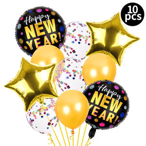 10 pièces Hapyy nouvel an fête ballons confettis feuille Latex ballon ensemble pour bonne année décor <span class=keywords><strong>2024</strong></span> - Product Image 5