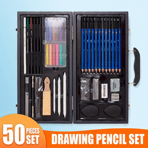 Kit di matite professionali <span class=keywords><strong>per</strong></span> schizzi da 50 pezzi con scatola in legno <span class=keywords><strong>per</strong></span> artisti, studenti, forniture <span class=keywords><strong>per</strong></span> <span class=keywords><strong>disegno</strong></span> e colorazione - Product Image 2