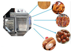 Machine de séchage et de fumage commerciale en acier inoxydable pour saucisses, poisson et viande - Product Image 5