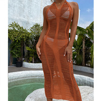 Warme Vloer Lengte Kwastjes Gehaakte Strandkleding Doorzien Visnet Vrouwen Sexy Vakantie Outfit Franjes Bikini Cover Up Strandjurk
