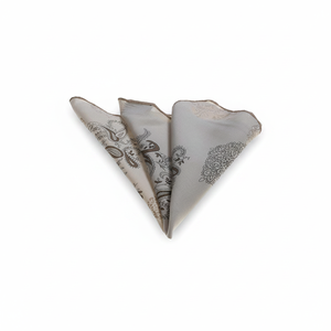 Foulard en coton fin tissé Voile floral café - Product Image 2