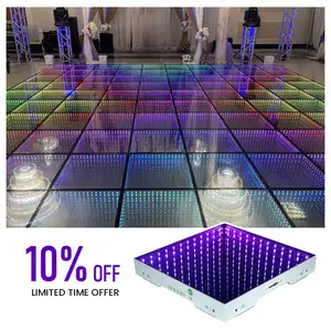 Nueva llegada en Stock acrílico transparente portátil pista de baile Led piso falda Led pista de baile Luz de escenario para noche Club boda