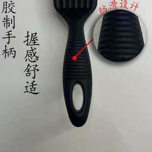 Cepillo de limpieza para parrilla de barbacoa, cepillo de alambre de acero inoxidable con mango de goma para cocinar, hornear y hacer barbacoas - Product Image 1