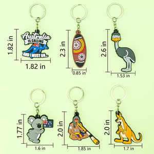 Bán buôn Thiết kế biểu tượng tùy chỉnh <span class=keywords><strong>2D</strong></span> <span class=keywords><strong>PVC</strong></span> cao su nhựa một mảnh Úc lưu niệm <span class=keywords><strong>Keychain</strong></span> Móc Chìa Khóa Nhẫn quyến rũ Phúc Kiến - Product Image 3