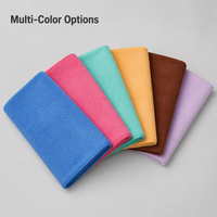 Serviette en microfibre tricotée multicolore sans peluches pour le nettoyage, idéale pour les salons de beauté, le detailing automobile et l'entretien ménager (vente en gros)