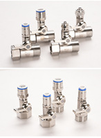 Vannes d'adaptation d'alimentation en eau RO en acier inoxydable SUS304, entrée pivotante femelle G1/2 BSPP x sortie mâle G1/2 BSPP pour 1/4 OD et 3/8 OD