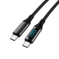 Kabel Pengisian Cepat 100W PD USB C ke C Kabel Data Silikon Cair dengan Layar Digital LED untuk Android & Laptop
