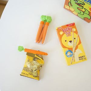 Wholesale Carrot Seal in 5 Packs Food Sealing <b>Clip</b> Plastic Cartoon Snack Bag Sealed With Magnets - Product Image 2
