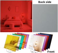 Plaque de miroir acrylique rouge, épaisseur 1/8 pouce, miroir opaque brillant, feuilles de miroir PMMA avec film protecteur, feuilles de miroir acrylique rigides