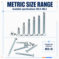 Factory Stock Countersunk Screws with Shank Pins: ST4.2, ST4.8, ST5.5. Cross-slot Countersunk Self-tapping Screws