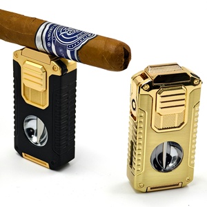 Multifunctional Cigar Lighter H-110 Windproof Direct Flow Adjustable Flame With <b>V</b> Cutter Alloy <b>Bar</b> Shape - Product Image 5