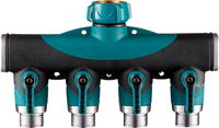 Adaptateur de raccordement d'eau de jardin en métal à rotation facile, 4 sorties de pression de débit réglables, séparateur de tuyau à 4 voies, outils de jardin