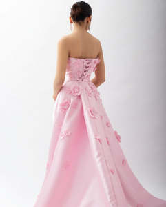 M-ASQ017 da sposa Mily vendita calda personalizzata senza spalline <span class=keywords><strong>taffetà</strong></span> 3D floreale con strascico staccabile rosa Maxi abito da donna <span class=keywords><strong>abiti</strong></span> - Product Image 2