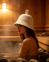 Chapeau de sauna en feutre naturel de laine mérinos de qualité supérieure, réglable, élastique, réutilisable et doux pour des séances de spa et de banya intenses
