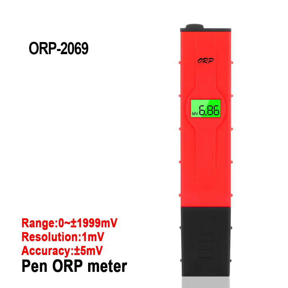 100% नई ब्रांड ORP-2069 एलसीडी डिजिटल प्रकार लाल कलम परीक्षक पानी मात्रा पूल परीक्षक backlight के साथ ORP मीटर