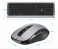 Set Keyboard dan Mouse Nirkabel 2.4GHz Ultra-tipis Ergonomis Set Mouse Optik Nirkabel
