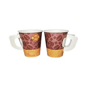 Gobelets en papier jetables avec poignée 8oz 12oz, gobelets à café et à thé personnalisés imprimés pour boissons chaudes, desserts, qualité alimentaire - Product Image 5
