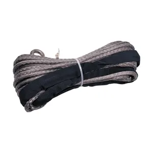 Cable de cuerda de cabrestante con envoltura, cuerda de remolque sintético gris, 15m, 7700LBs, mantenimiento de lavado de coche, ATV, UTV, todoterreno