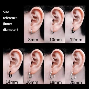Venta al por Mayor de Joyería de Moda, Aretes de Aro Redondos de Acero Inoxidable Chapados en Oro de 18K, Aretes de Aro Lisos para Mujeres y Hombres - Product Image 6