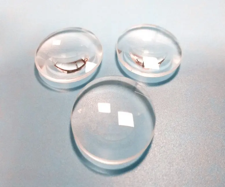 Kaca lensa Biconvex Diameter 30mm 62mm 45mm pasokan cina harga pabrik plastik lensa optik mesin pemotong lensa 10 buah