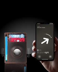 Portefeuille en cuir Crazy Horse OEM/ODM en gros, compatible avec la protection RFID, étui fin pour cartes de poche avant, personnalisable - Product Image 3