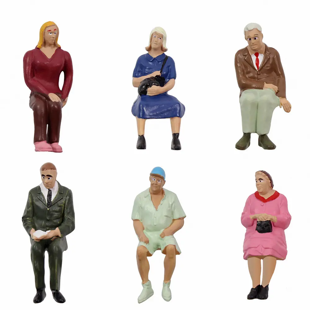 P2511 Model Train Railway G scale Figures 1:22.5-1:25 All Seated Painted People