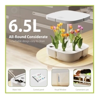 Système de culture de plantes à domicile, 8 pots de fleurs avec lumière de croissance LED à spectre complet, jardin intelligent, micro-légumes, arrosage, kits de culture hydroponique