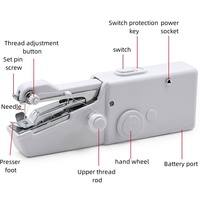 Mini machine à coudre électrique portable rapide et conviviale, robuste avec kit d'accessoires pour coudre