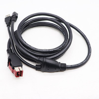 Kabel USB 2.0 A Male ke Hosiden 3 Pin Din, Daya 24V, Kabel Data & Daya POS, 2M 3M
