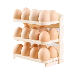 1pcs multi-layer folding <b>egg</b> carton refrigerator side door <b>storage</b> rack Kitchen <b>egg</b> tray foldable design home refrigerator - Product Image 1