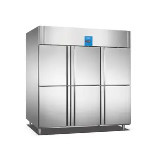 Equipo de cocina comercial congelador refrigerador 4 puertas 6 puertas Congelador vertical