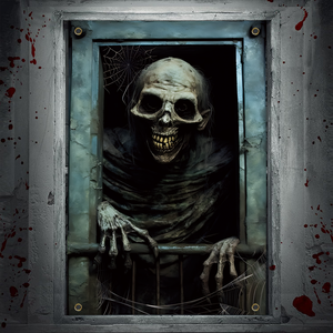 Décoration de toile de fond gothique pour Halloween 3,9*2,6 pieds en polyester, série Vampire, lumières d'horreur, écologique, durable, pour fêtes intérieures et extérieures - Product Image 1